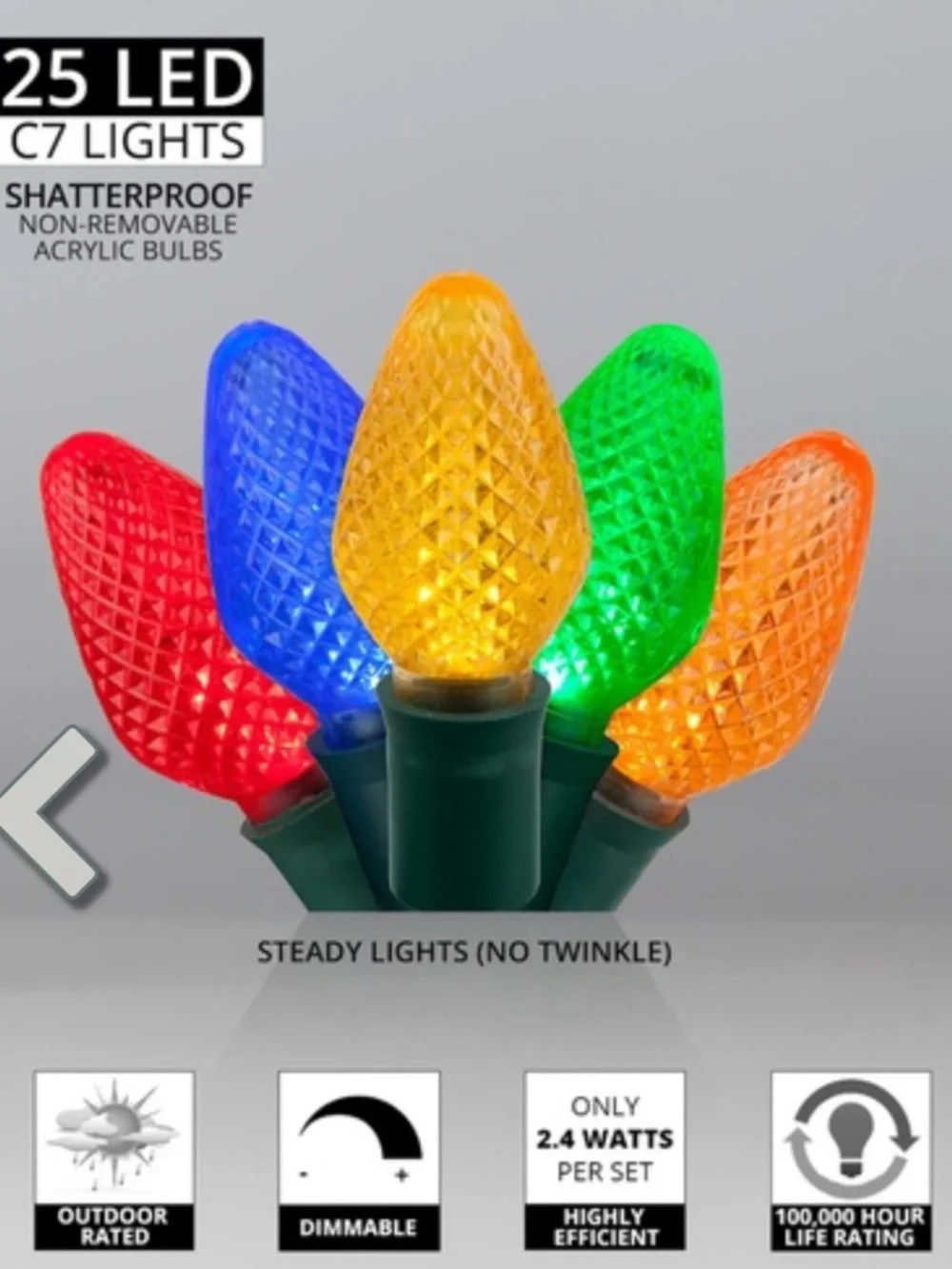 Christmas House LED Multi-Color 25-ct